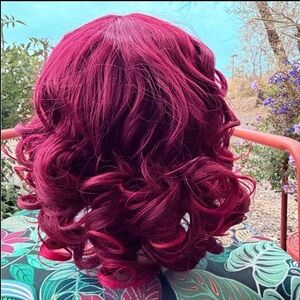 Vibrant Red Curly Wig